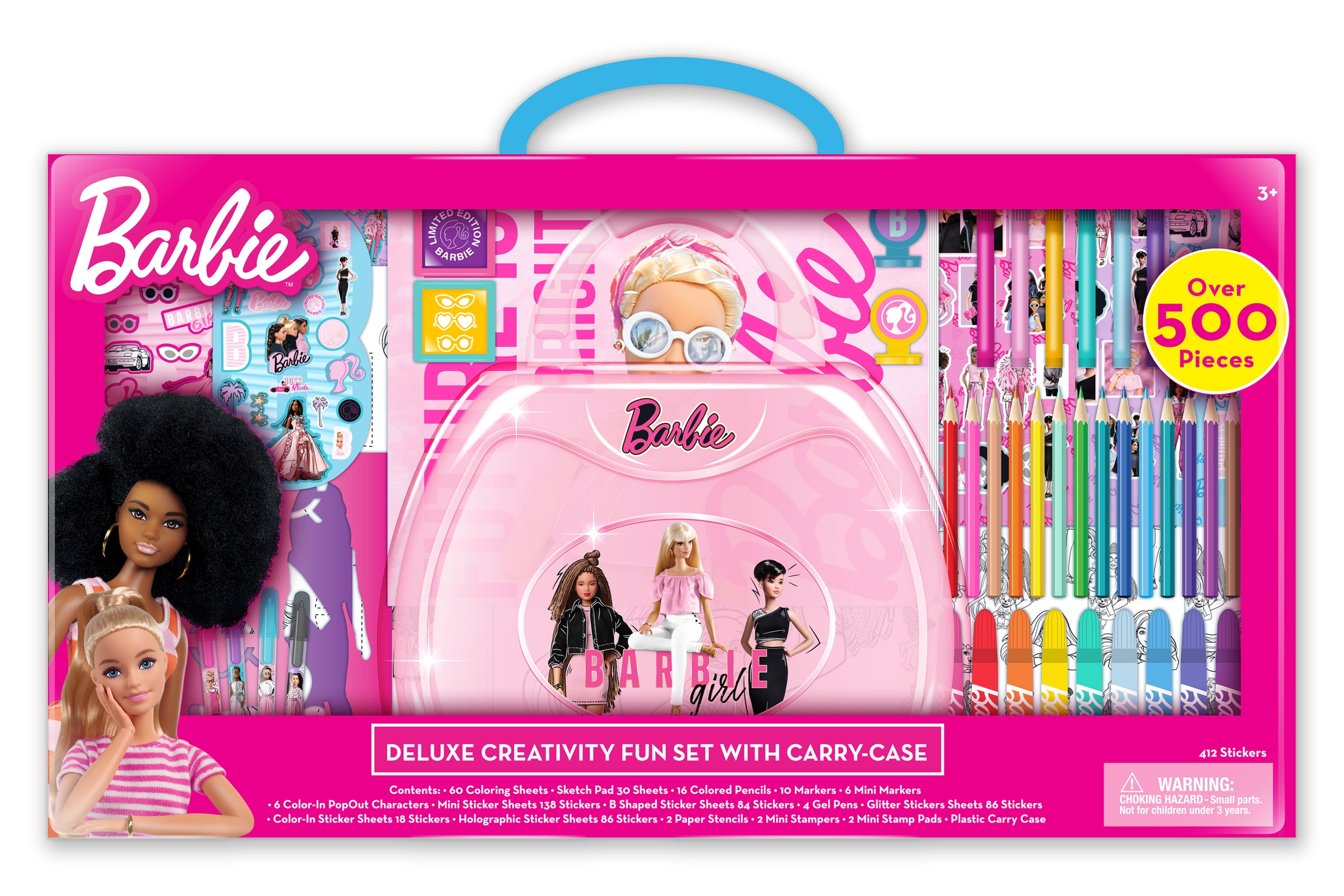 Barbie Pink Deluxe Creativity Fun Set with Carry-Case, Over 500 Pieces