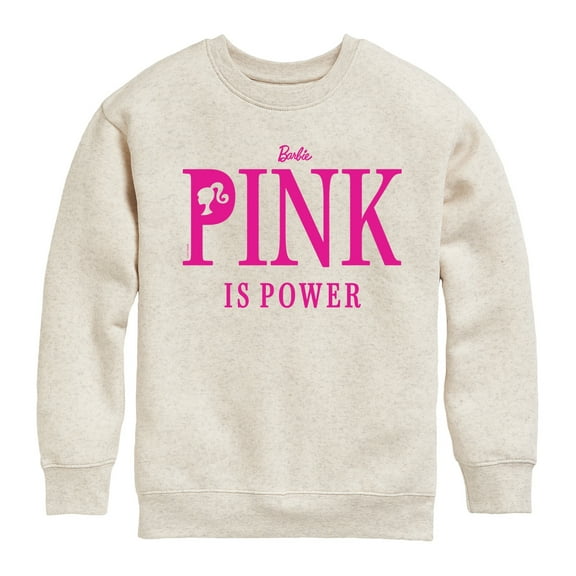 Barbie - Pink Is Power - Toddler & Youth Crewneck Fleece Sweatshirt