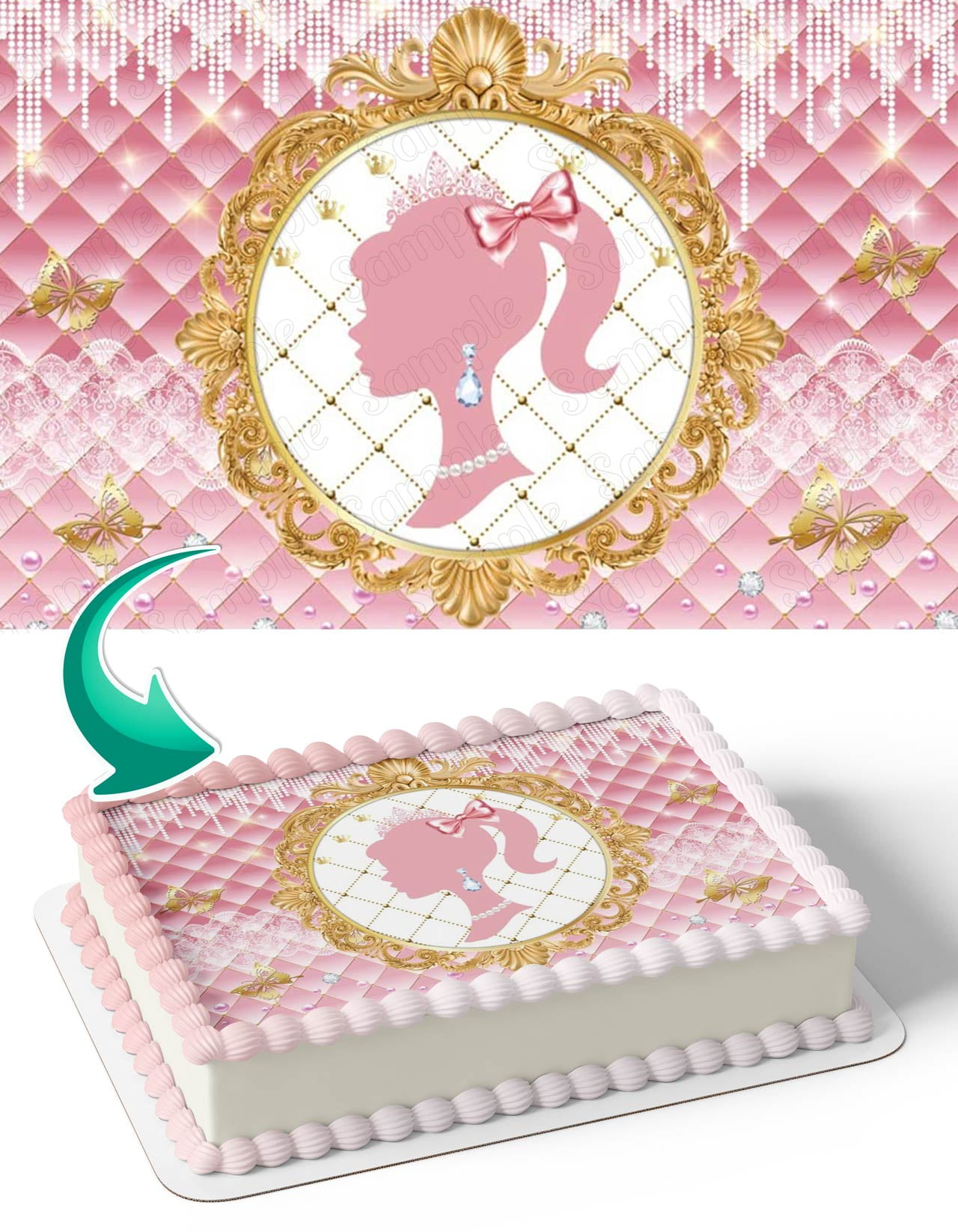 Barbie Pink Jewelry Birthday Cake Edible Image Topper, by ...