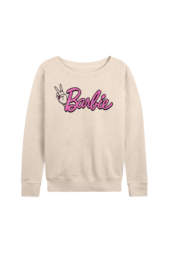 - Pink Leopard Print Logo - Women's Lightweight French Terry Long Sleeve Shirt