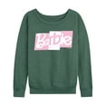 thumbnail image 1 of Barbie - Pink and White Block Mixed Font Logo - Women's Lightweight French Terry Long Sleeve Shirt, 1 of 5