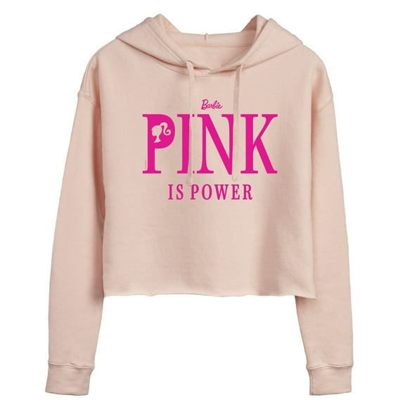 Barbie - Pink is Power - Juniors Cropped Pullover Hoodie
