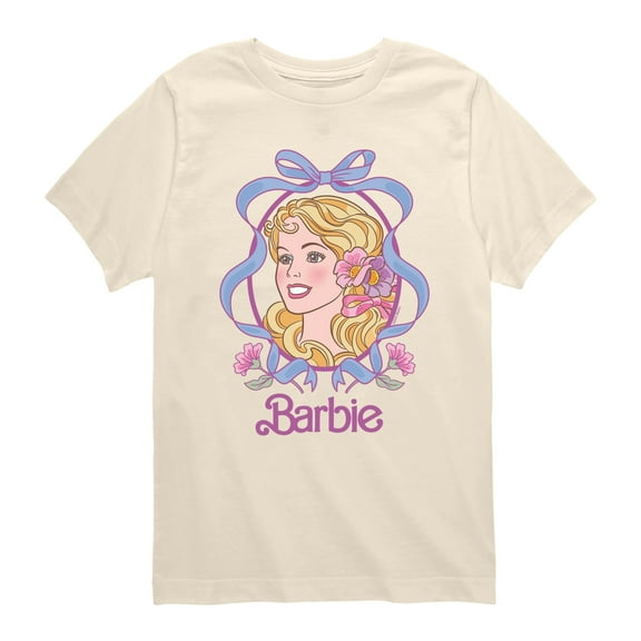 Barbie - Portrait Floral Bow - Youth Boys Short Sleeve Graphic T-Shirt