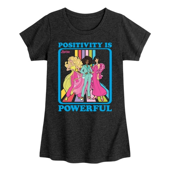 Barbie - Positivity Is Powerful - Girls Fitted Short Sleeve Graphic T-Shirt