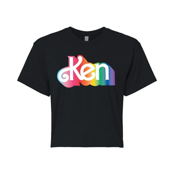 Barbie Pride - Ken Logo - Juniors Cropped Cotton Blend T-Shirt
