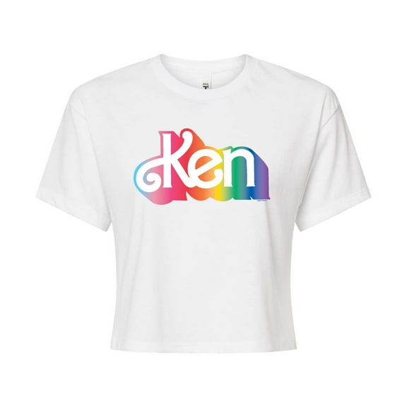 Barbie Pride - Ken Logo - Juniors Cropped Cotton Blend T-Shirt