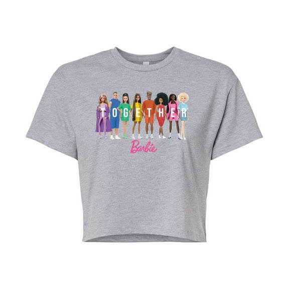 Barbie Pride - Together - Juniors Cropped Cotton Blend T-Shirt