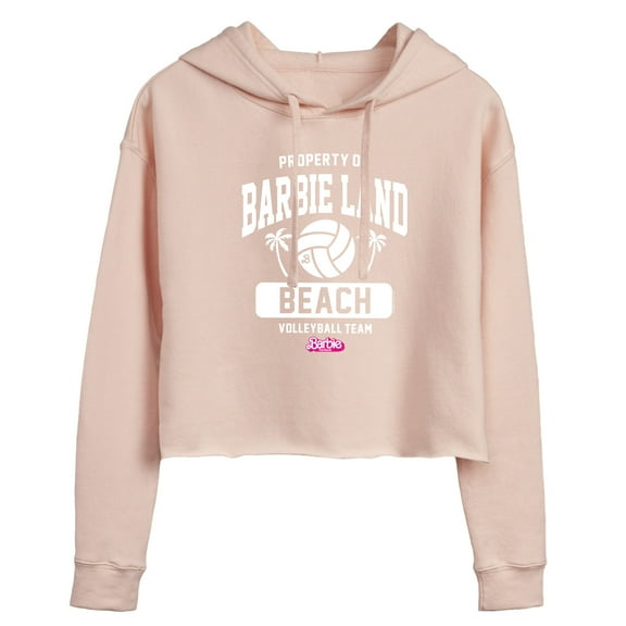 Barbie - Property of Barbie Land Beach Volleyball - Juniors Cropped Pullover Hoodie