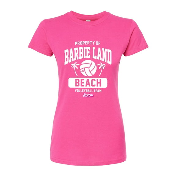 Barbie - Property of Barbie Land Beach Volleyball - Juniors Fitted Graphic T-Shirt