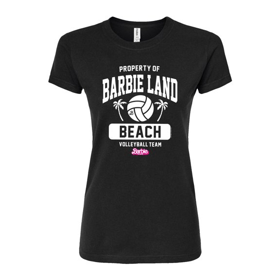 Barbie - Property of Barbie Land Beach Volleyball - Juniors Fitted Graphic T-Shirt