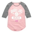 thumbnail image 1 of Barbie - Property of Barbie Land Beach Volleyball Team - Toddler & Youth Girls Raglan Graphic T-Shirt, 1 of 5