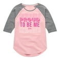 thumbnail image 1 of Barbie - Proud To Be Me - Toddler And Youth Girls Raglan Graphic T-Shirt, 1 of 5