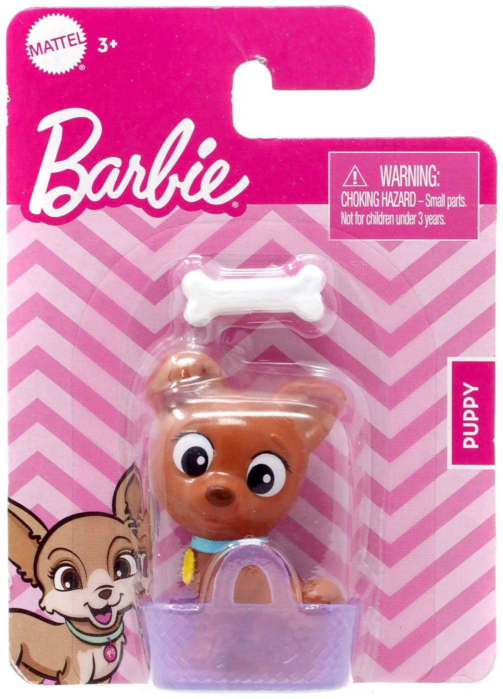 Barbie Pets with Tote Bag - Bunny Barbie Puppy Micro Figure with Purple Tote Bag, Cute Doll
