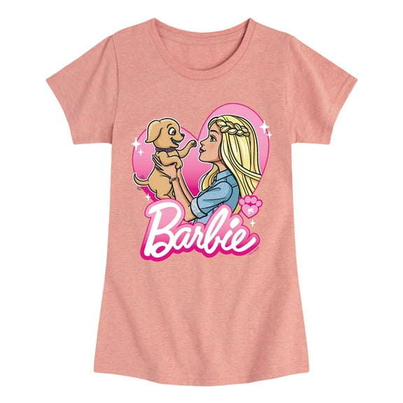 Barbie - Puppy - Toddler And Youth Girls Fitted Short Sleeve Graphic T-Shirt