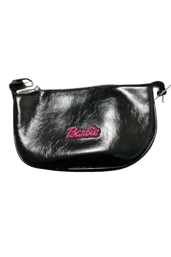 Purse w/Detachable Strap - Faux Leather - Zipper Closure - *BLACK*