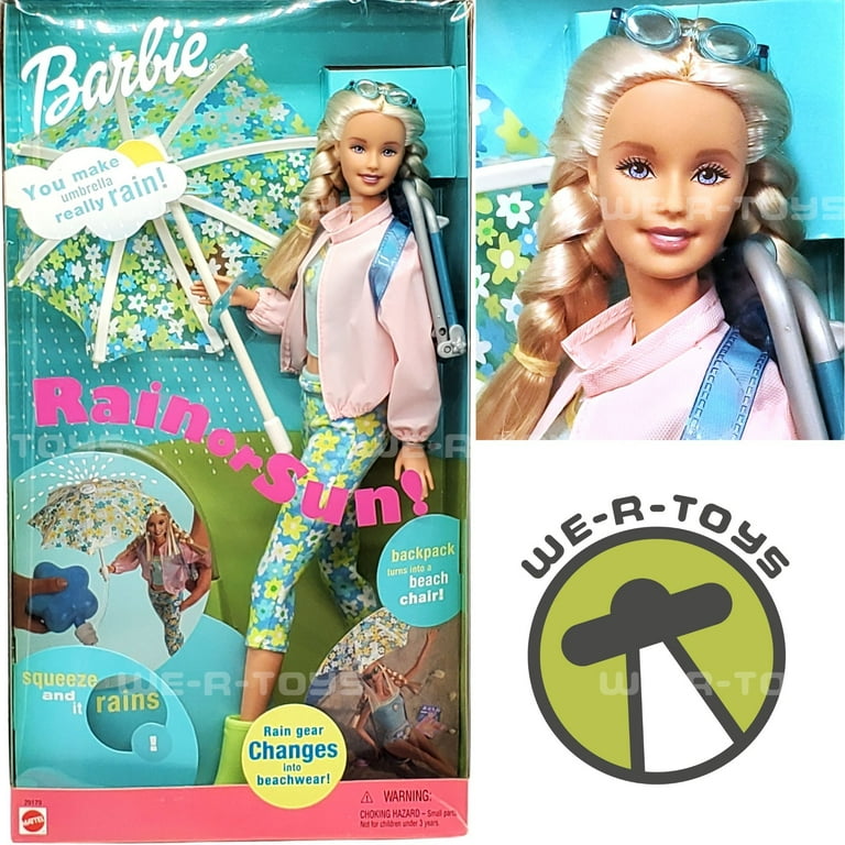 Barbie Rain or Sun Doll with Clothes, Swimsuit, Rain Gear Barbie Rain or Sun Doll with Clothes, Swimsuit, Rain Gear