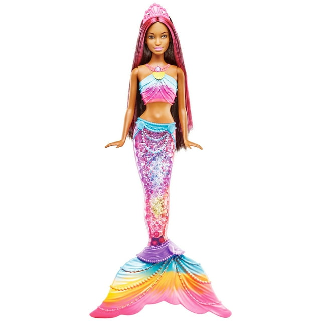 Barbie Rainbow Lights Mermaid Doll with Water Activated Light-Up Tail - Walmart.com