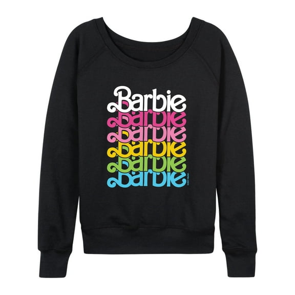 Barbie - Rainbow Stacked Logo - Women's Lightweight French Terry Long Sleeve Shirt
