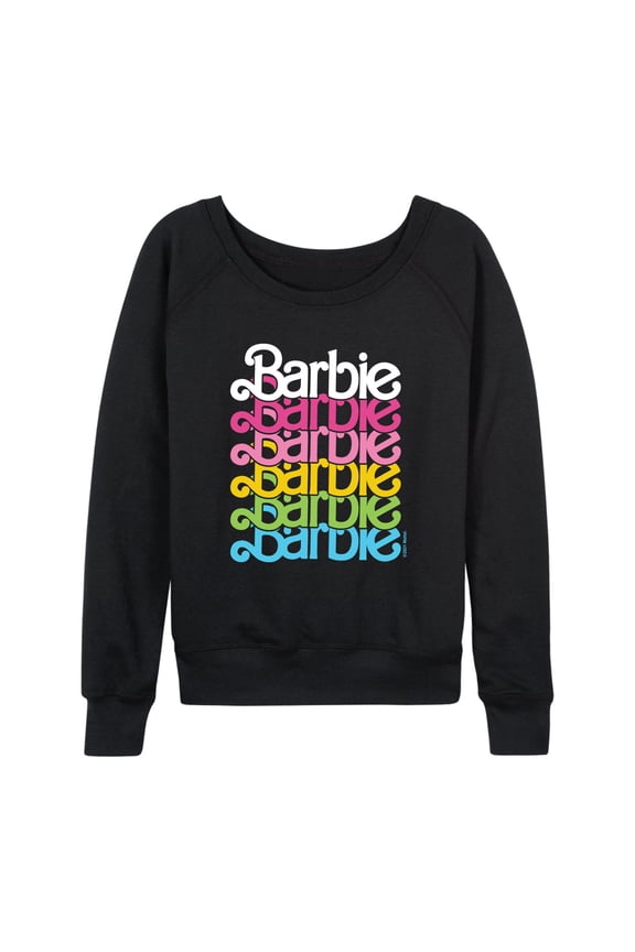 - Rainbow Stacked Logo - Women's Lightweight French Terry Long Sleeve Shirt