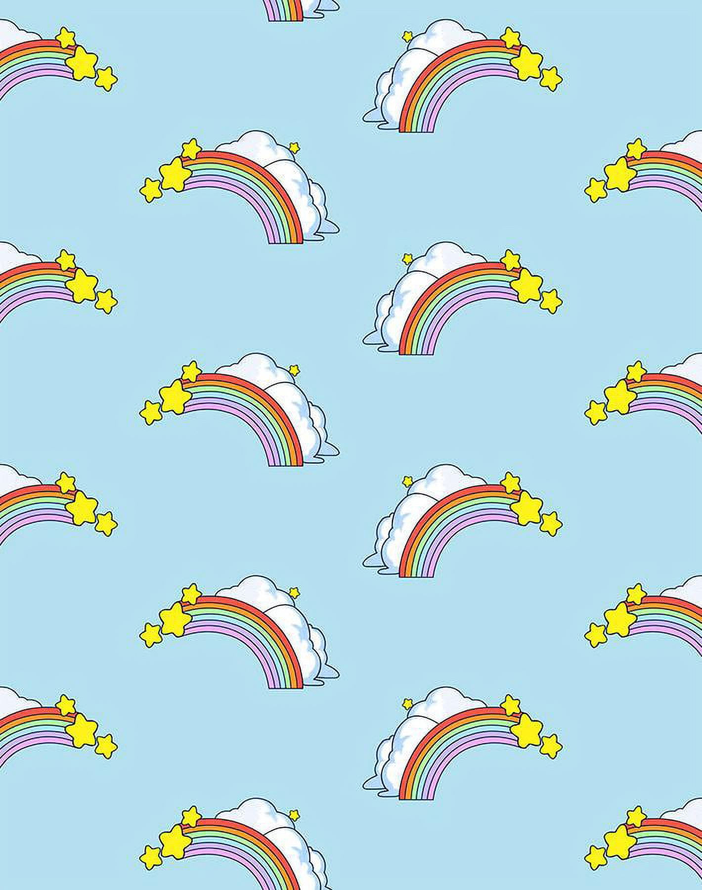 Barbie Rainbows Removable Vinyl Wallpaper, Baby Blue
