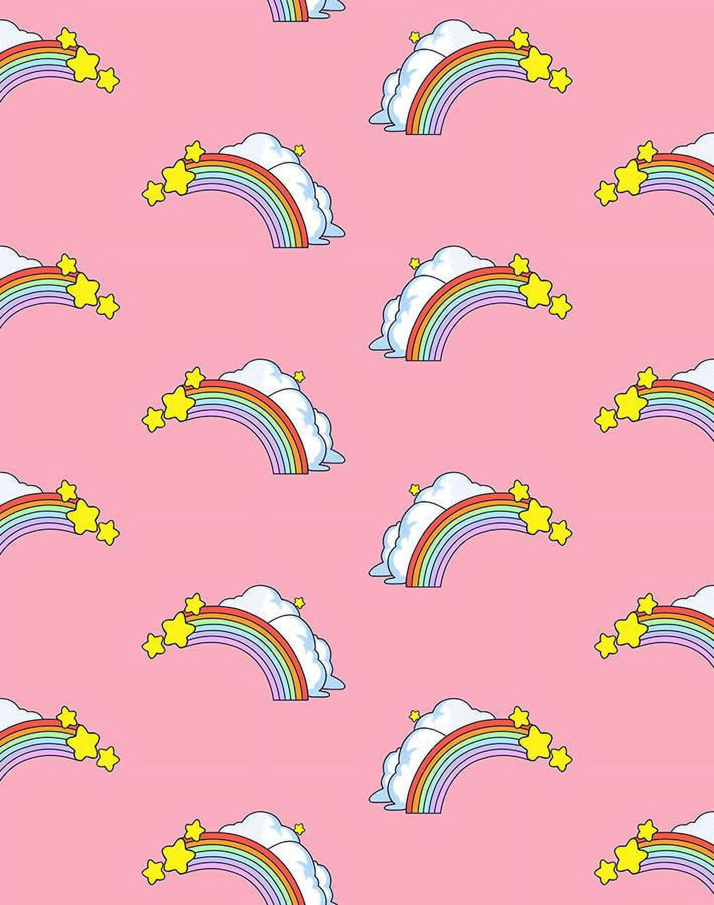 Barbie Rainbows Removable Vinyl Wallpaper, Bubblegum