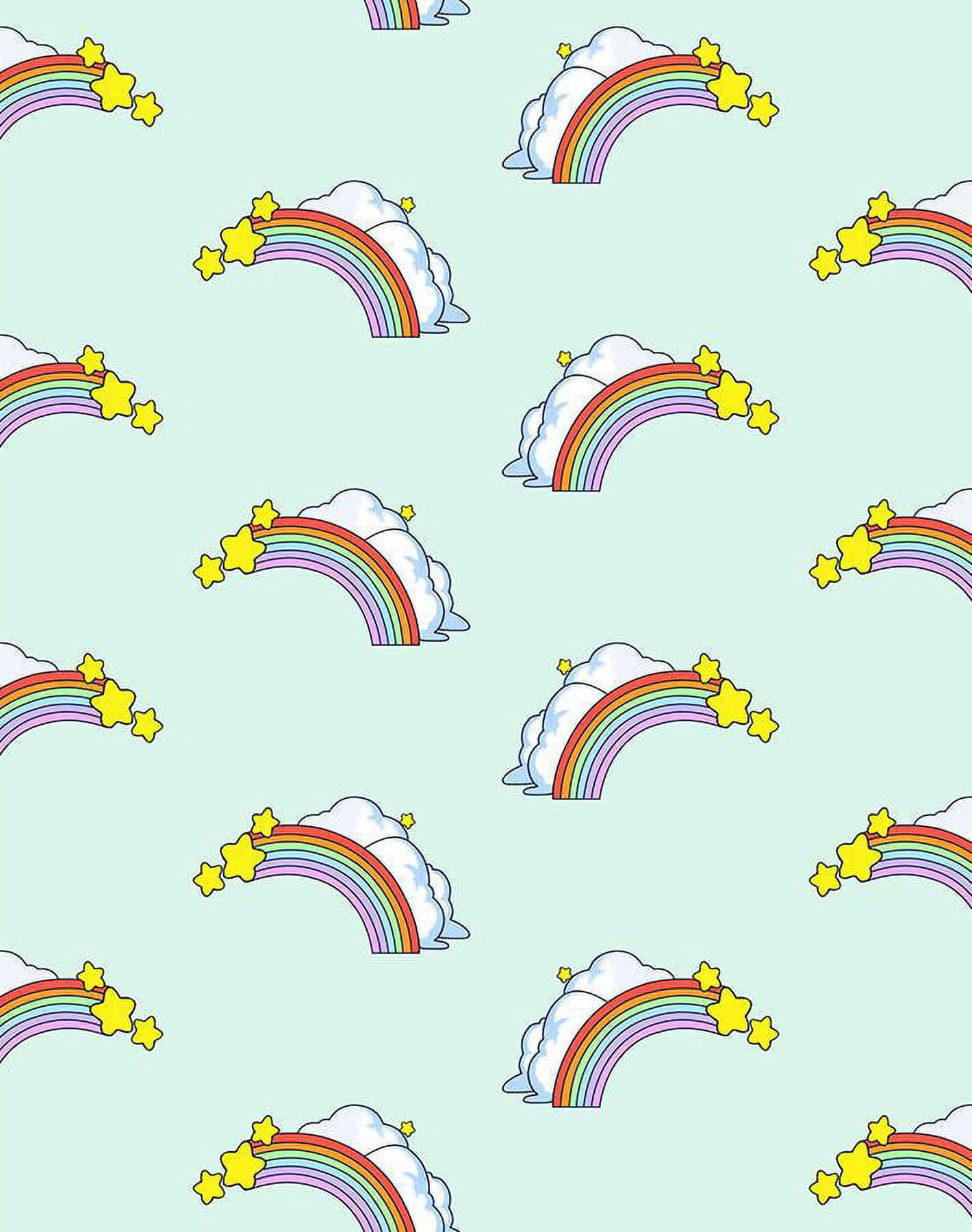 Barbie Rainbows Removable Vinyl Wallpaper, Seafoam