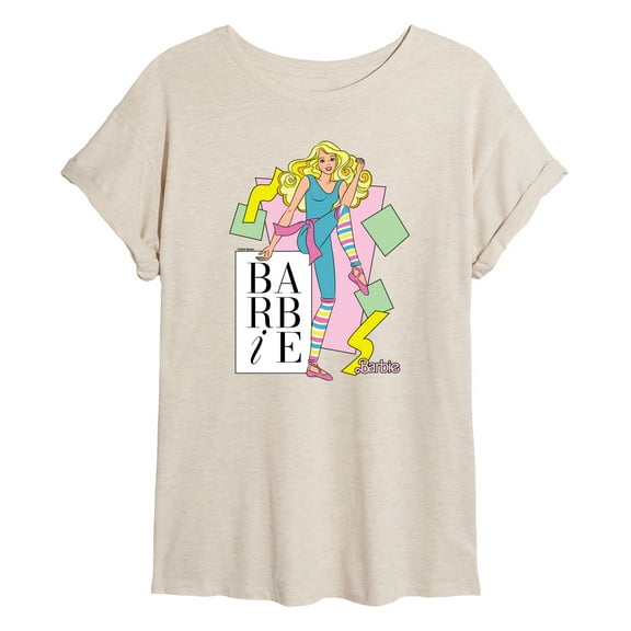 Barbie - Retro Aerobics - Juniors Oversized Graphic T-Shirt