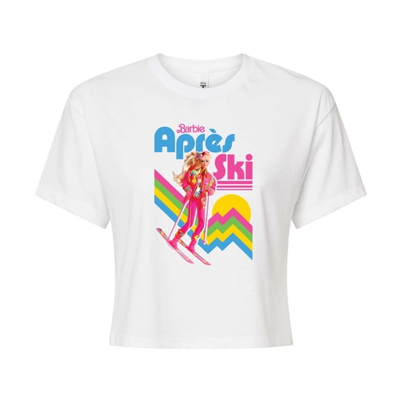 Barbie - Retro Apres Ski - Juniors Cropped Graphic T-Shirt