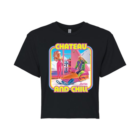 Barbie - Retro Chateau And Chill - Juniors Cropped Graphic T-Shirt