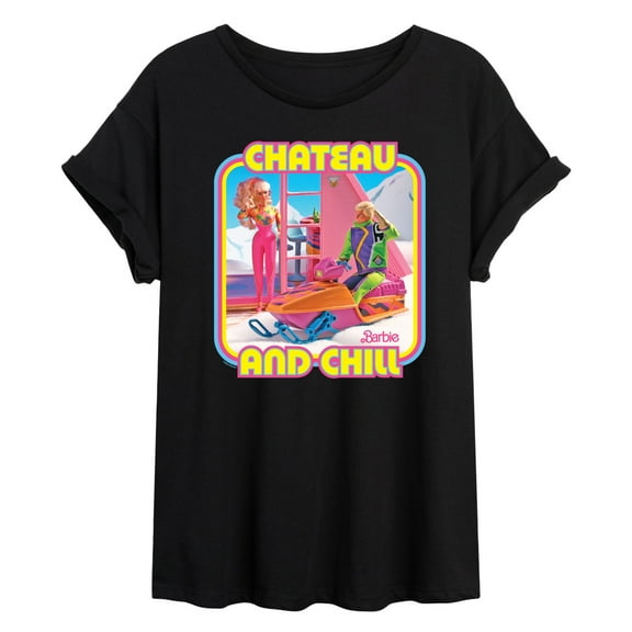 Barbie - Retro Chateau And Chill - Juniors Oversized Graphic T-Shirt