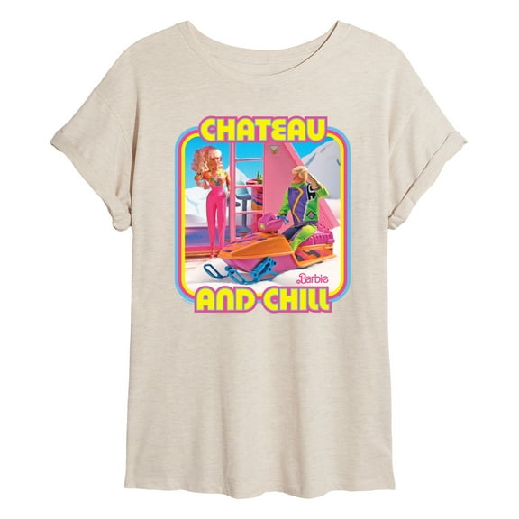 Barbie - Retro Chateau And Chill - Juniors Oversized Graphic T-Shirt