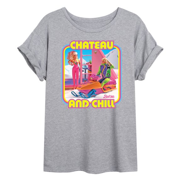 Barbie - Retro Chateau And Chill - Juniors Oversized Graphic T-Shirt