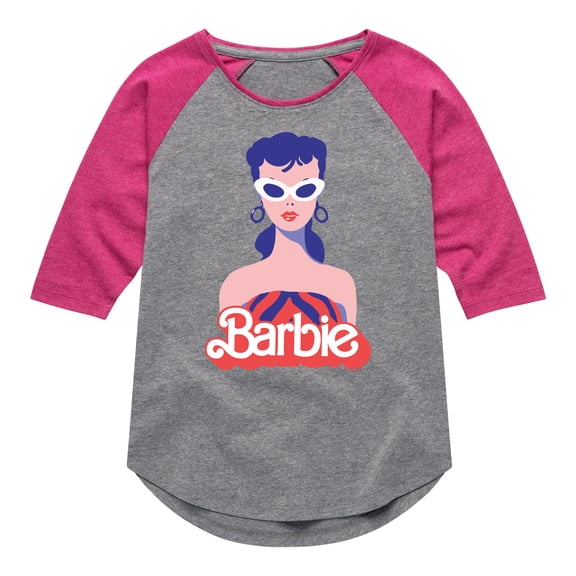 Barbie - Retro Swimsuit - Original Logo - Toddler And Youth Girls Raglan Graphic T-Shirt
