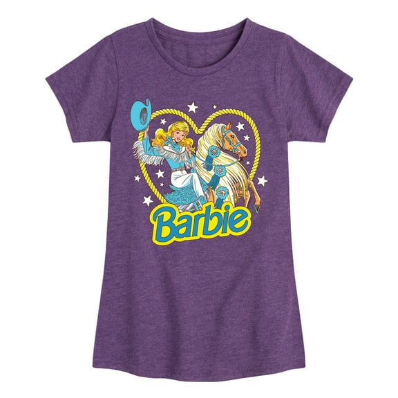 Barbie - Retro Western Comic - Toddler And Youth Girls Fitted Short Sleeve Graphic T-Shirt