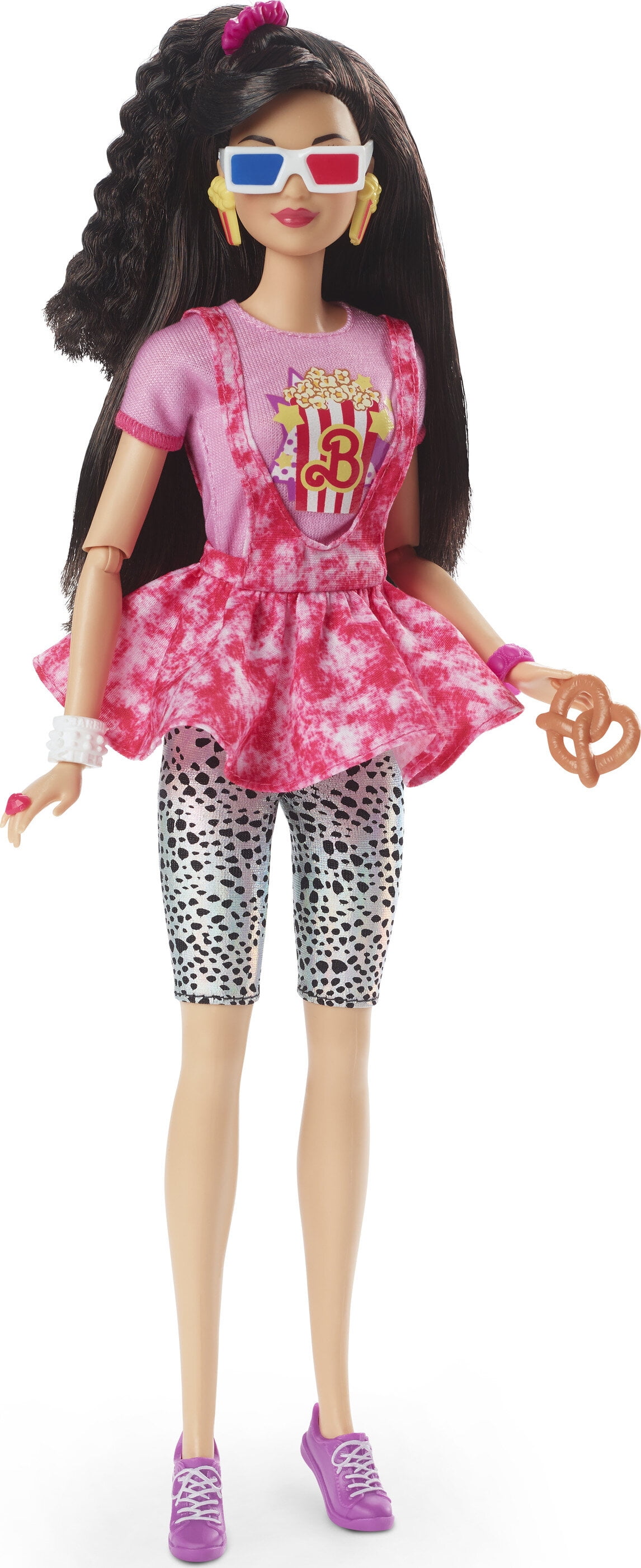 Barbie Rewind Collectible Doll with 1980s Movie Night Outfit and Nostalgic  Accessories 