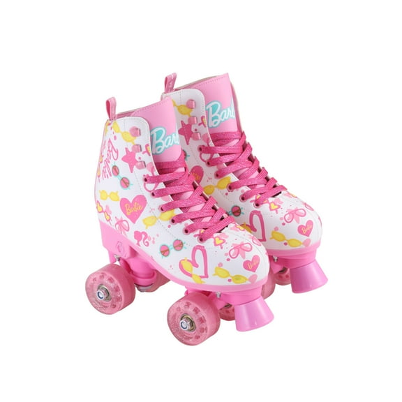 Barbie Roller Skates, Indoor/Outdoor Skates with Adjustable Straps, Size B, 12-1, Pink, Unisex