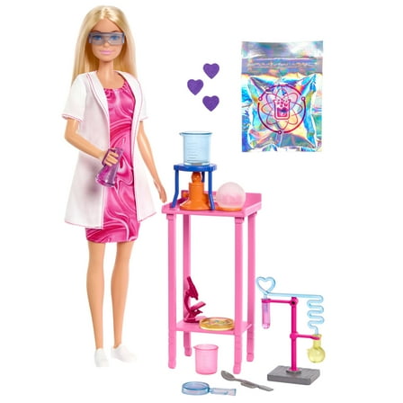 Barbie Scientist Doll and Accessories with Blonde Fashion Doll, Lab Table, & Color-Change Accessories