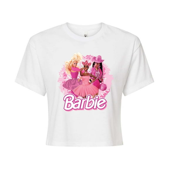 Barbie - Selfie - Juniors Cropped Cotton Blend T-Shirt