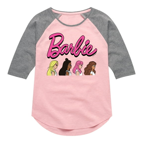 Barbie - Side Profiles with Friends - Toddler And Youth Girls Raglan Graphic T-Shirt