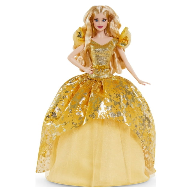 Barbie Signature 2020 Holiday Barbie Doll (12-inch Blonde Long Hair) in Golden Gown