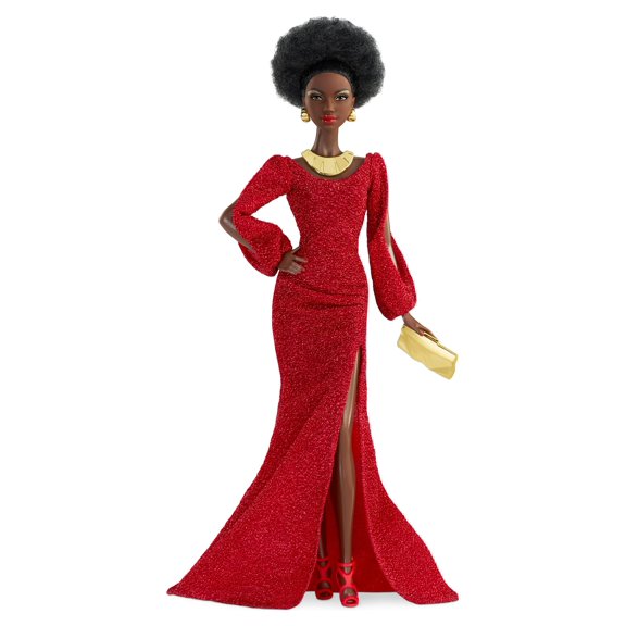 Barbie Signature 40th Anniversary First Black Barbie Doll in Red Gown with Doll Stand and Certificate of Authenticity