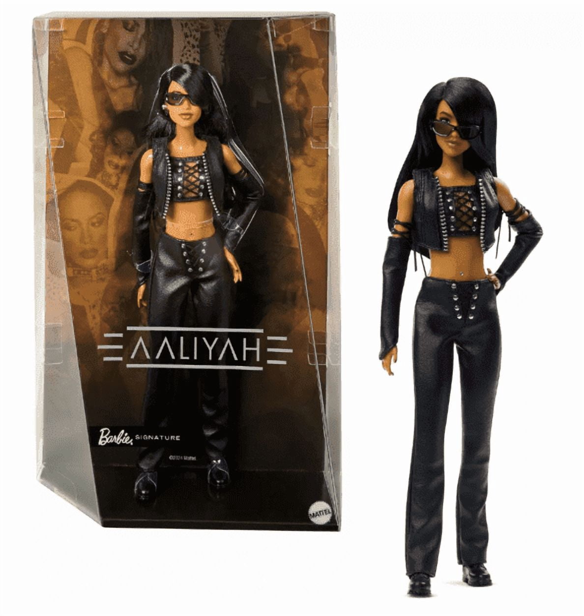 Barbie Signature Aaliyah 11.5" Collectible Doll in Black Faux Leather Outfit