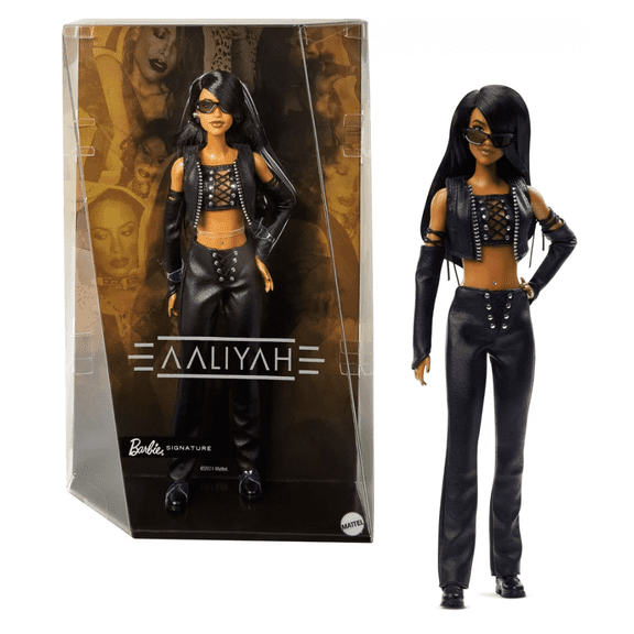Barbie Signature Aaliyah 11.5" Collectible Doll in Black Faux Leather Outfit