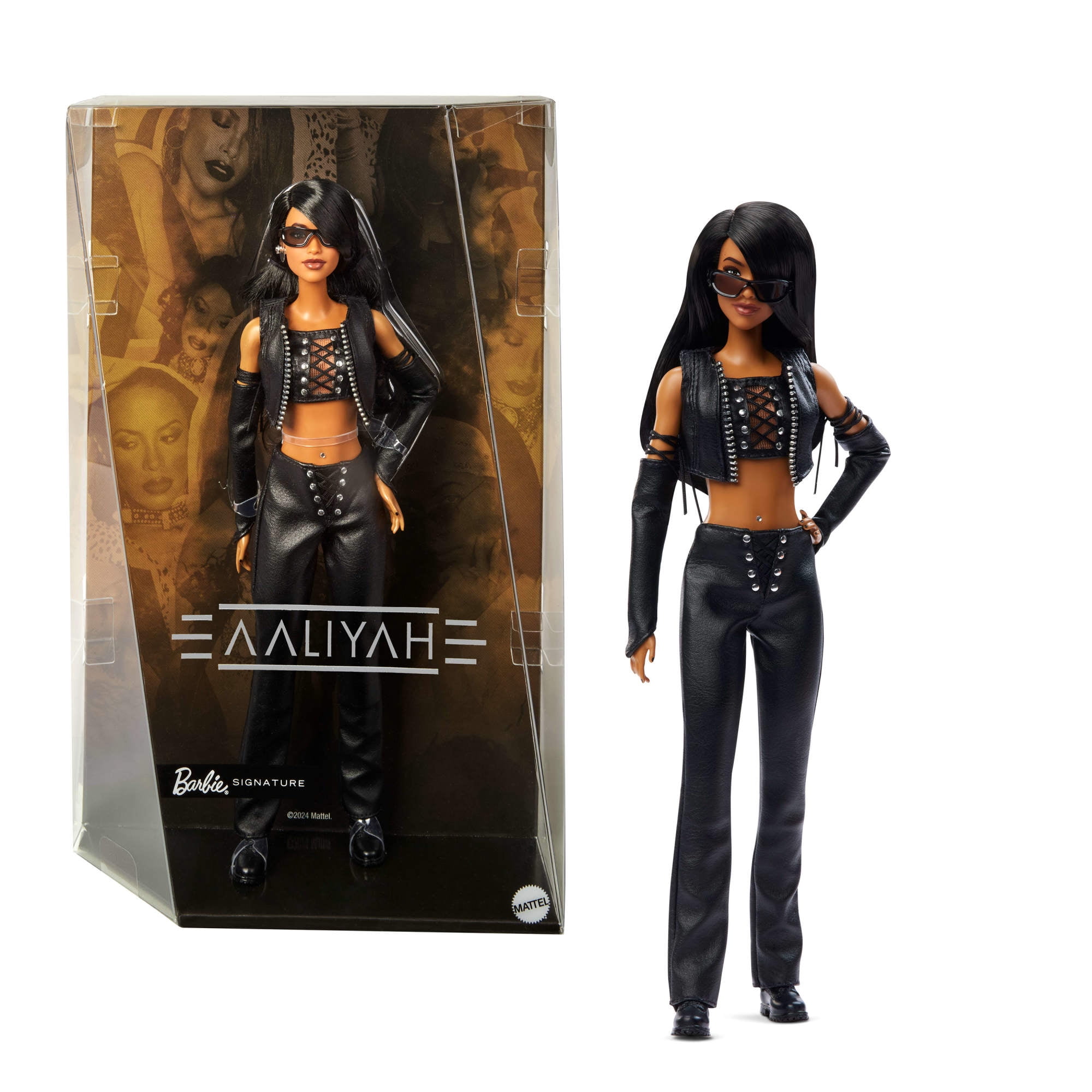 Barbie Signature Aaliyah Collectible Doll in Black Faux Leather Outfit  (图1) Barbie Signature Aaliyah Collectible Doll in Black Faux Leather Outfit  (图1)