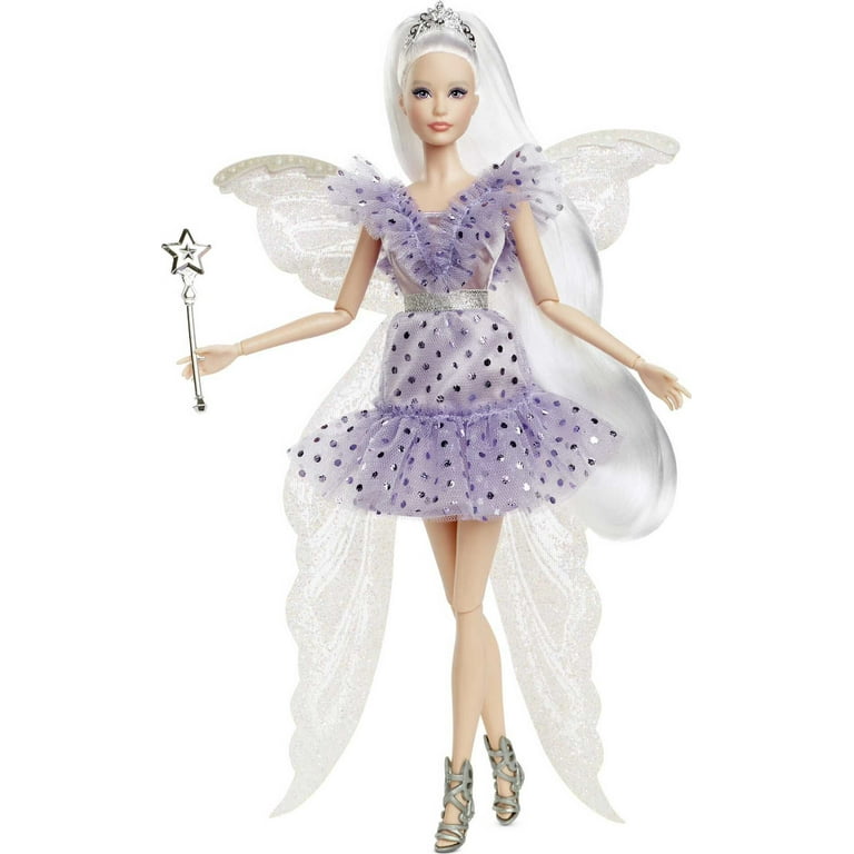 Barbie Signature Collectible Tooth Fairy Doll with Shimmery Fairy Wings,  Wand & Tiara, Assembled 12 inch