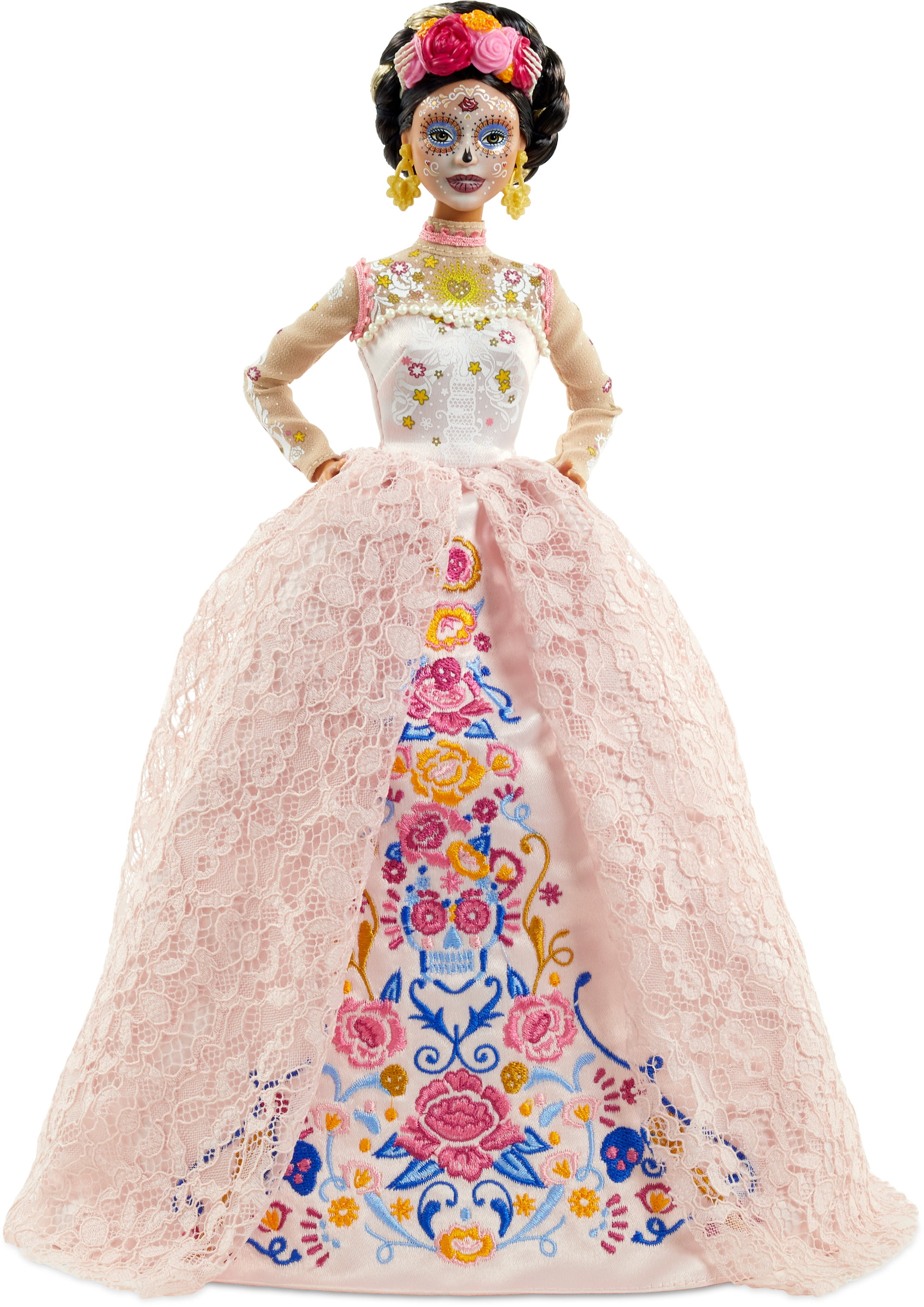 Controle naast Commissie Barbie Signature Dia De Muertos 2020 Doll (12-in Brunette) in Dress and  Flower Crown - Walmart.com