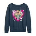 thumbnail image 1 of Barbie - Sketchy Hearts Barbie - Women's Lightweight French Terry Long Sleeve Shirt, 1 of 5