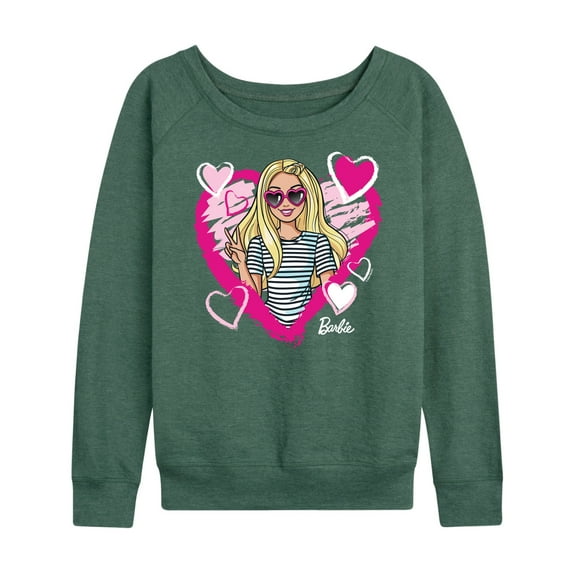 Barbie - Sketchy Hearts Barbie - Women's Lightweight French Terry Long Sleeve Shirt