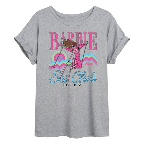 Barbie - Ski Club - Juniors Oversized Graphic T-Shirt