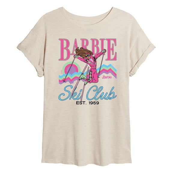 Barbie - Ski Club - Juniors Oversized Graphic T-Shirt
